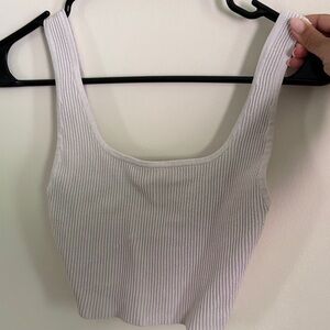 Aritzia Ribbed Tank Top - white